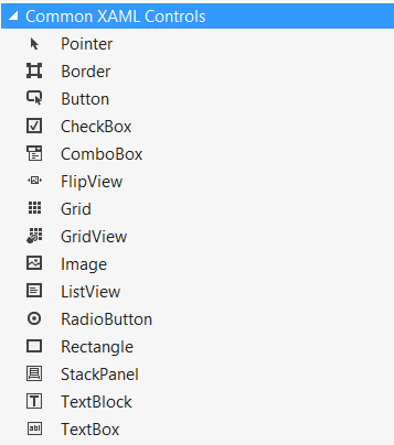 Some of the XAML user controls in Windows Store apps.
