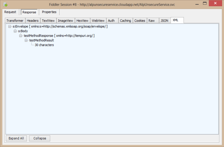 And this is what the web method returned.